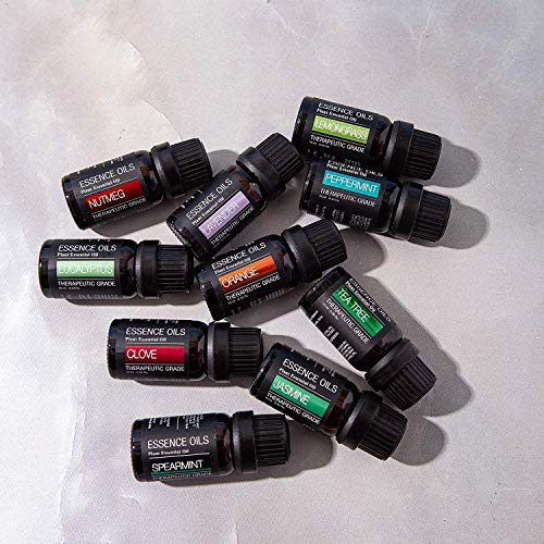 Ultimate Aromatherapy Diffuser & Essential Oil Set - Ultrasonic Top 10 Oils Modern with 4 Timer 7 Ambient Light - AB Mystery