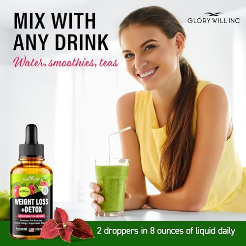 Glory Will Inc Weight Loss Drops Natural Detox Made in USA - Diet Drops for Fat Loss - AB Mystery
