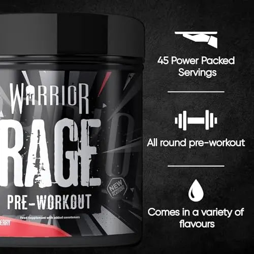 Warrior, Rage - Pre-workout Powder - 392g - Energy Drink Supplement with Vitamin C Warrior