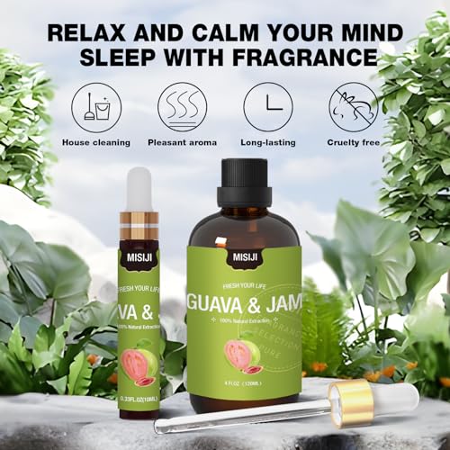 Essential Oils-MISIJI Guava & Jam Fragrance Essential Oils for Diffuser for Home 4FL.OZ Plus 0.33 - AB Mystery