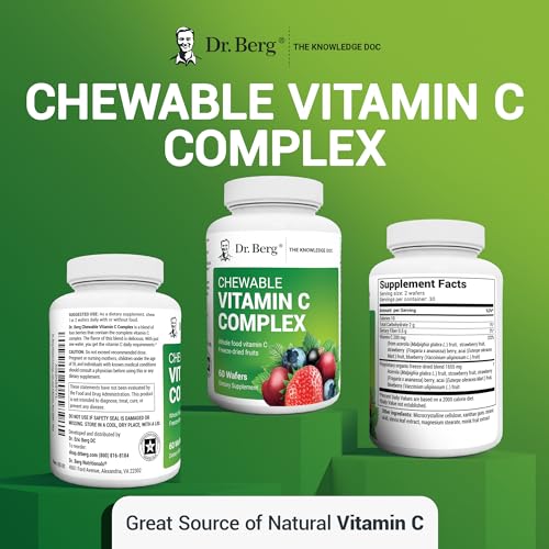 Dr. Berg's Vitamin C Complex Whole Food (60 Chewable) 100% Natural Vitamin C from - AB Mystery