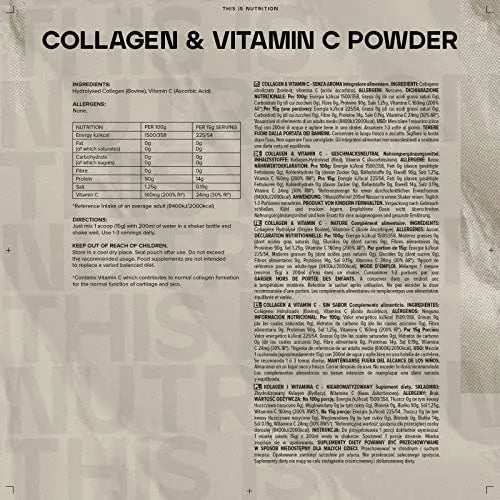 Bulk Collagen and Vitamin C Powder, 500 g, Packaging May Vary Bulk