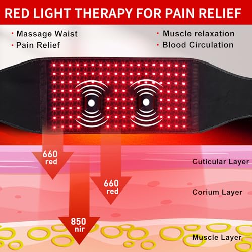 TUOYR Cordless Red Light Therapy Belt for Back Pain Relief with 10000mAH Power Bank - AB Mystery