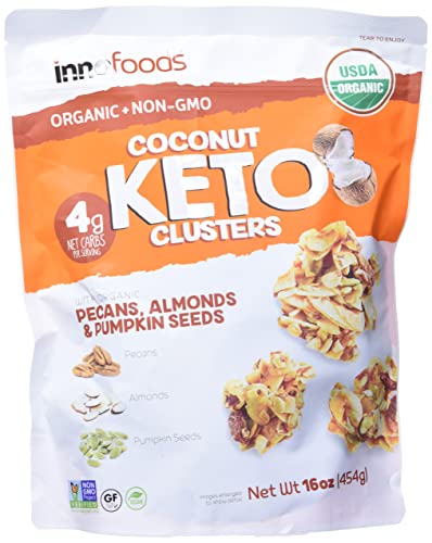 Inno Foods Organic Coconut Keto Cluster (Net Wt 16 Ounce), (Pack of 2) - AB Mystery