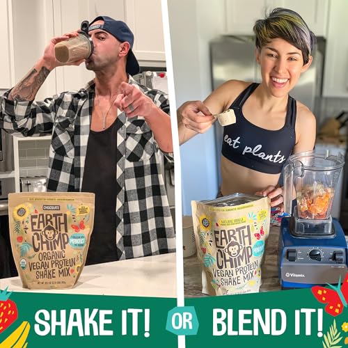 EarthChimp Organic Vegan Protein Powder - with Probiotics - Non GMO, Dairy Free - AB Mystery