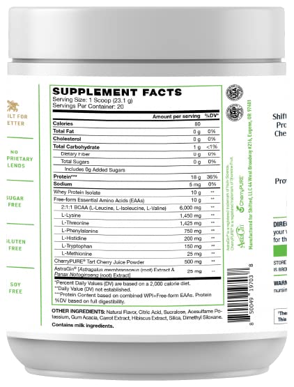 SHIFTED Whey Protein Isolate Protein Powder Post Workout Recovery Drink Mix - AB Mystery