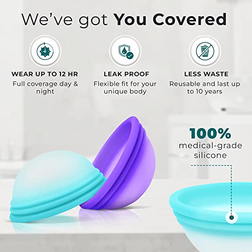 Ecoblossom Menstrual Original Disc - Set of 2 Reusable Period Discs Regular (Small & Large (Pack of 2)) - AB Mystery