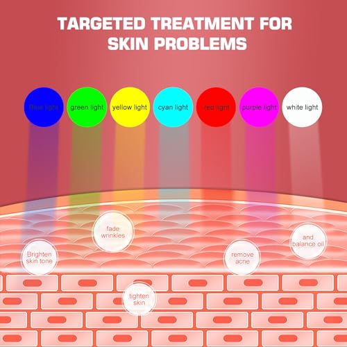 Red Light Therapy M-Ask Red Light Facial M-Ask Red Light Therapy for Face 7-1 Colors Light for Face Home Use - AB Mystery