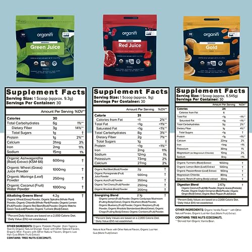 Organifi Sunrise to Sunset Power Box (9.5 Oz. Each) - Organic Superfood Powder - AB Mystery