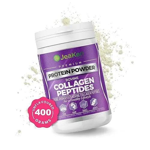 JeaKen - Unflavored Collagen Peptides Powder from Grass-Fed Bovine Sources - Sugar-Free Hydrolyzed Collagen - AB Mystery