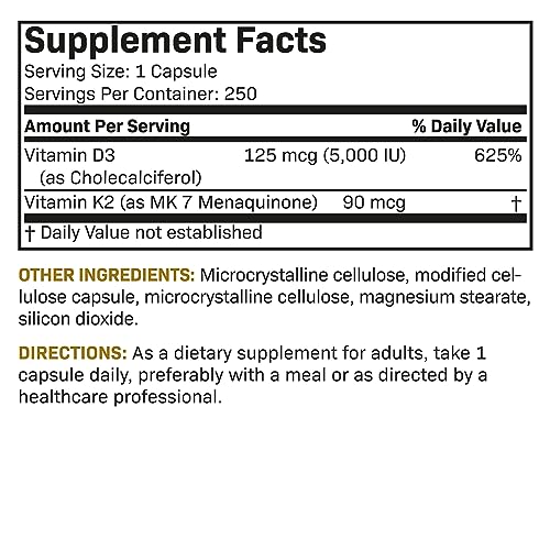 Futurebiotics Vitamin K2 (MK7) with D3 Supplement - Non-GMO Formula - 5000 IU Vitamin - AB Mystery
