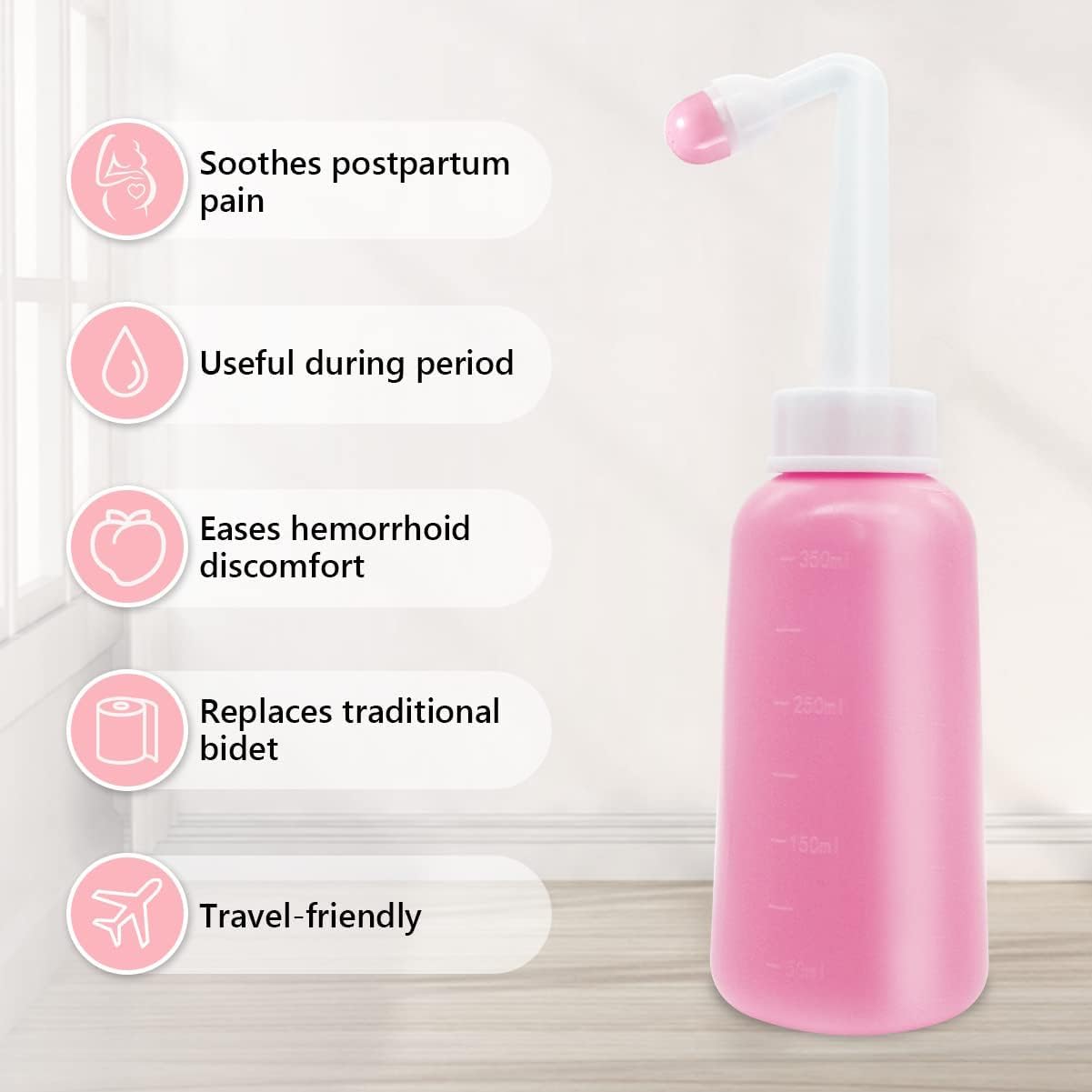 Premium Peri Bottle for Postpartum Care | Upside Down Peri Bottle, Dermoplast Spray - AB Mystery