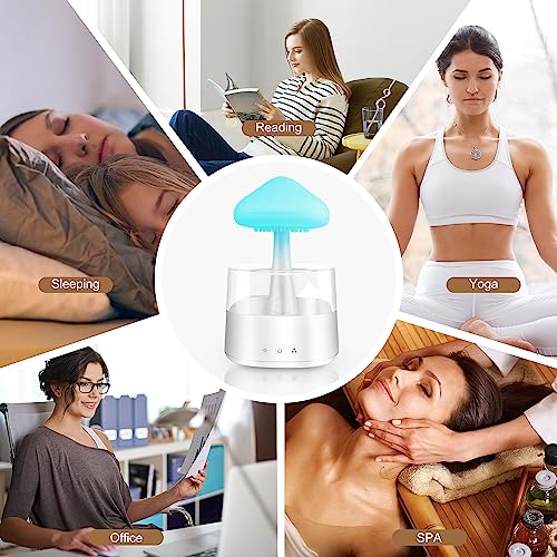 Mushroom Humidifier with Essential Oils, Night Light with 7 Changing Colors, Desk Cloud Lights - AB Mystery