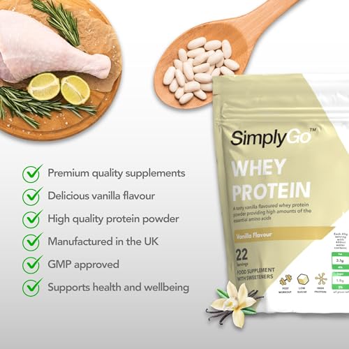 SimplyGo Whey Protein Powder | 900g | Simply Add 30g to Water, Juice or Shakes Simply Supplements