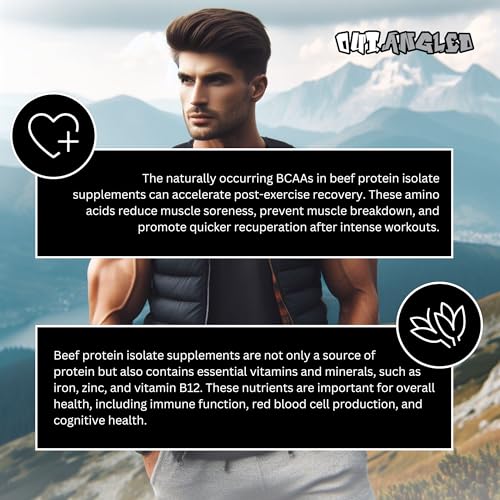 OUT ANGLED Beef Iso Plus, Beef Protein Isolate Powder, High Protein with Natural BCAAs, Zero Fat and Sugar OUT ANGLED