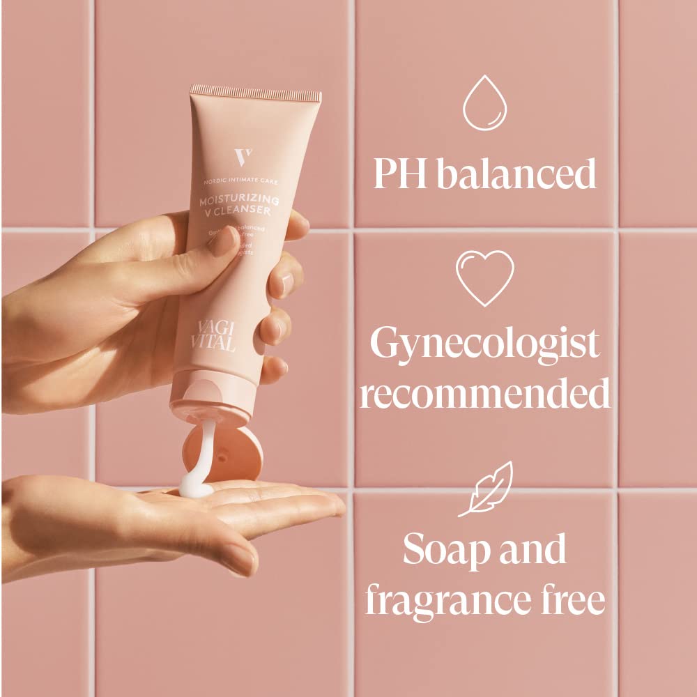 VagiVital V-Cleanser Moisturizing Daily Feminine Wash for Intimate Area, Soap-Free, Fragrance Free - AB Mystery