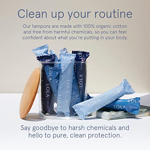LOLA Organic Cotton Tampons, 60 Count - Tampons Regular, Period Feminine Hygiene Products - AB Mystery