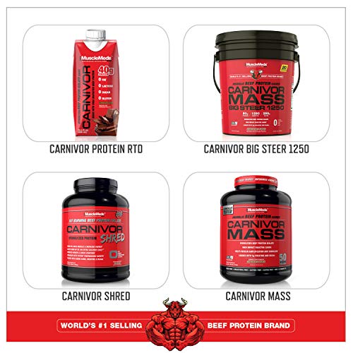 MuscleMeds, Carnivor Beef Protein Isolate Powder 56 Servings, Chocolate, 72 Ounce - AB Mystery