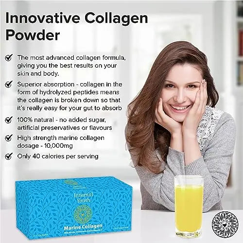Marine Collagen Powder 10000mg with Hyaluronic Acid Biotin and Vitamin C A D3 E - Collagen - AB Mystery