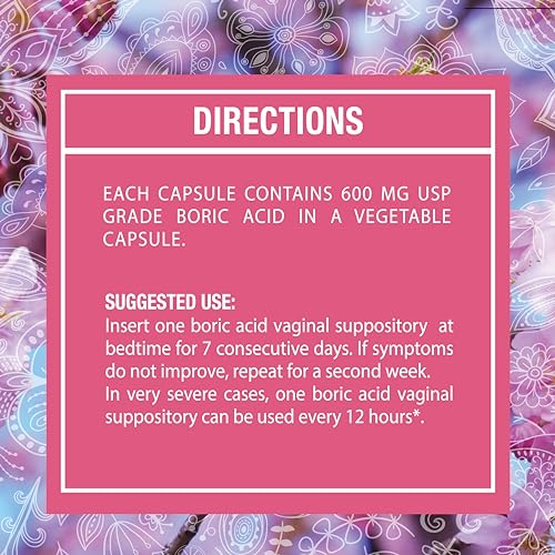NewVue Boric Acid Vaginal Suppositories - 100% Pure Made in USA - Intimate Health Support (30 Count) - AB Mystery