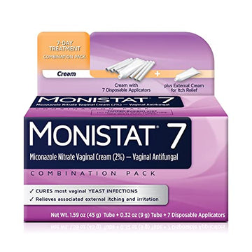 Monistat 7 Day Yeast Infection Treatment for Women, 7 Miconazole Cream Applications with Disposable