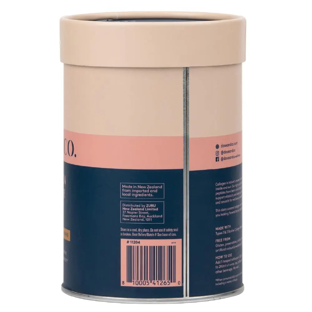 Dose & Co Collagen Creamer in Caramel Flavour - 340g Powder Supplement - AB Mystery