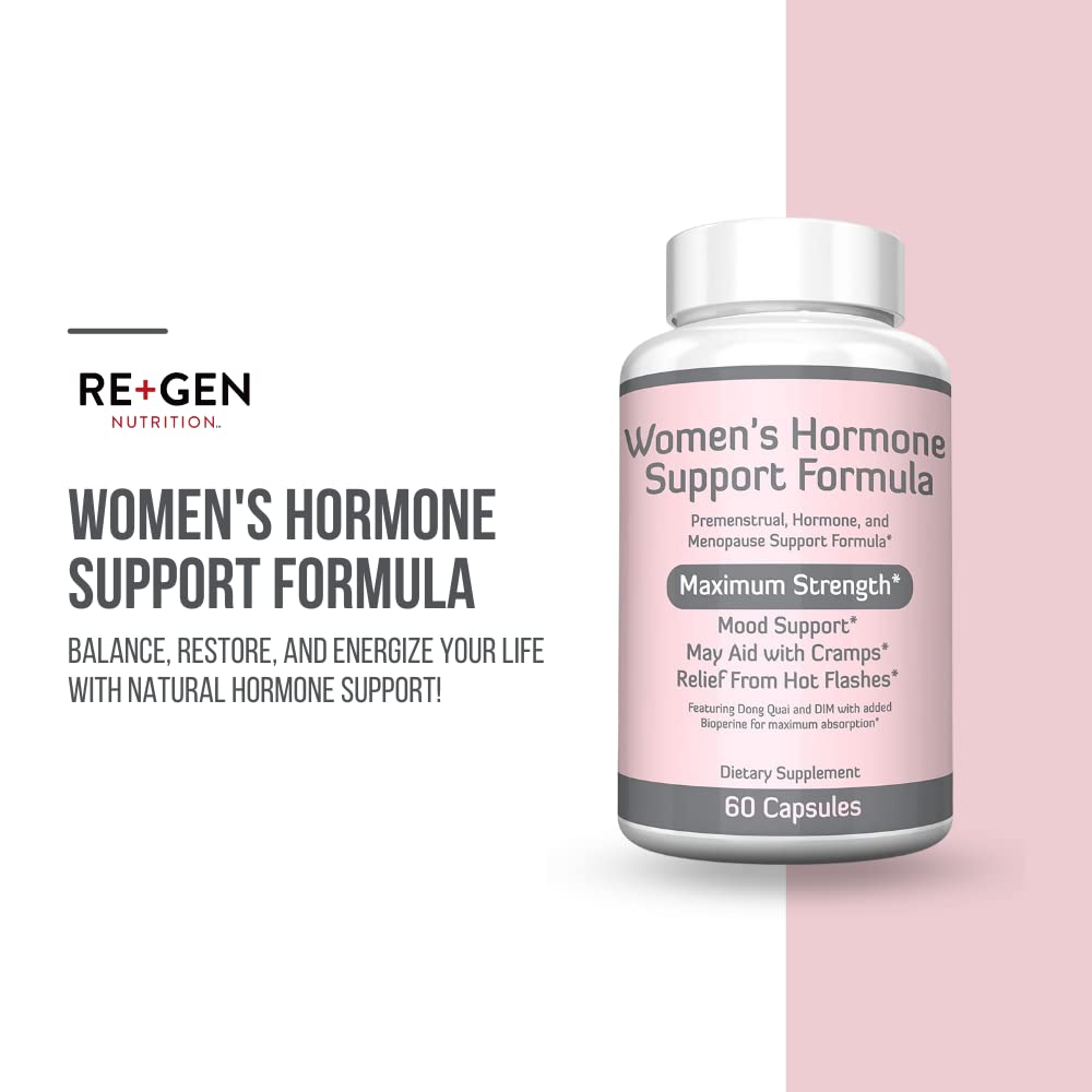 Re+Gen Nutrition Women's Hormone Balance Support, Supplement with Vitamin E, Dong Quai, and DIM 200mg - AB Mystery