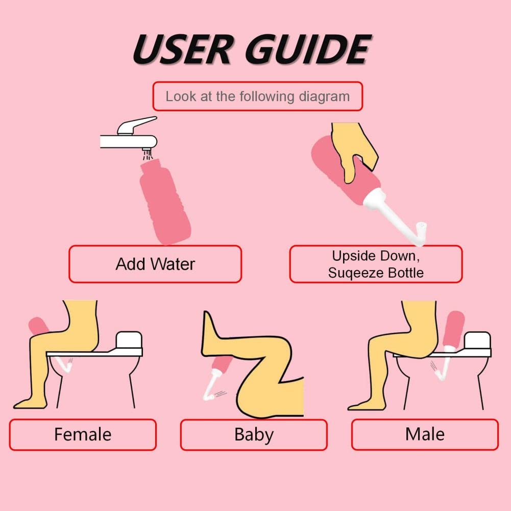 2-in-1 Douche Bottle for Women Vaginal Cleansing System + Portable Bidet Travel Bidet Bottle - AB Mystery