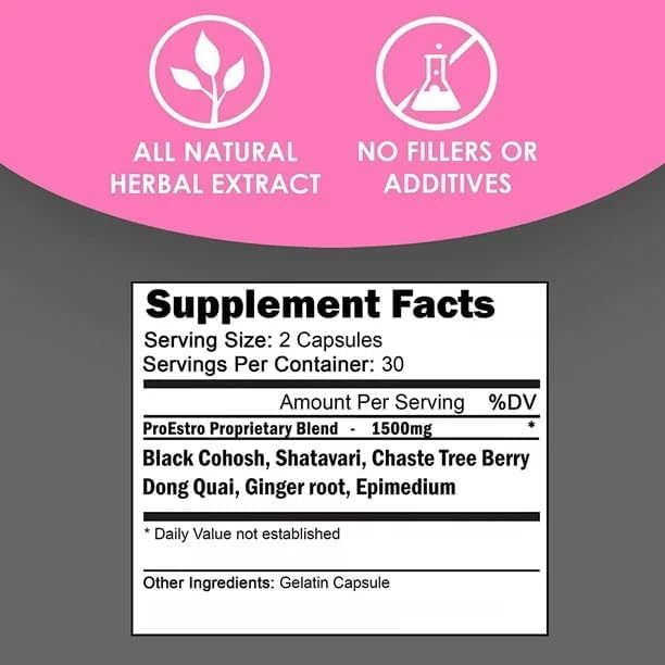 SPEC ProEstro 1500mg Estrogen Pills for Women - Female Hormone Balance Supplement, Fertility - AB Mystery
