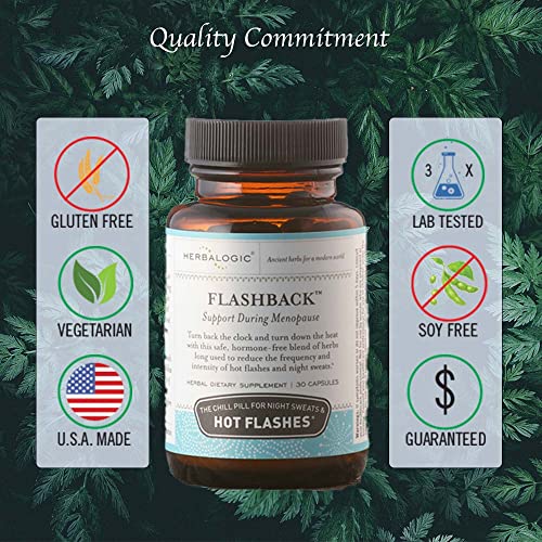 Herbalogic - Flashback Herb Capsules - Natural Relief for Menopausal Hot Flashes, Night Sweats, Sleeplessness - AB Mystery