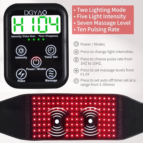 TUOYR Cordless Red Light Therapy Belt for Back Pain Relief with 10000mAH Power Bank - AB Mystery