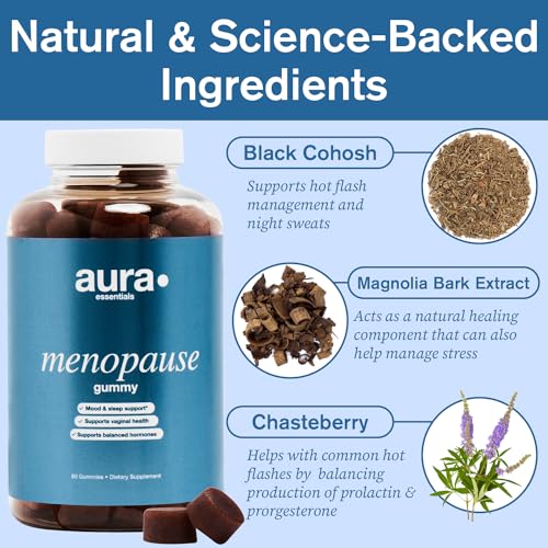 Aura · Essentials Menopause Gummy Supplements with Magnolia Bark Extract for Multi-Benefit Relief - AB Mystery