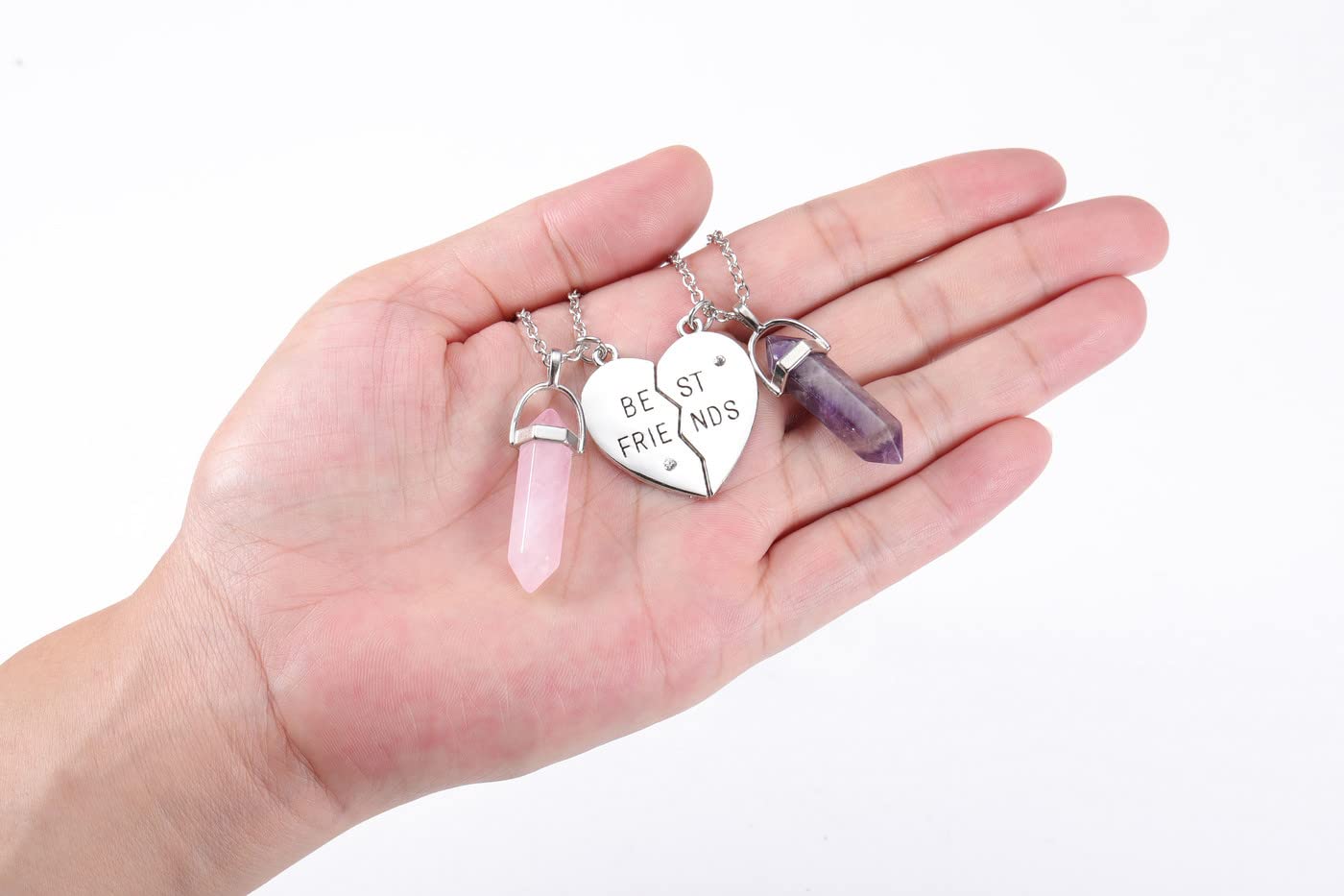 PESOENTH Best Friend Necklace for 2 Girls Gifts- BFF Friendship Necklaces Women Matching - AB Mystery