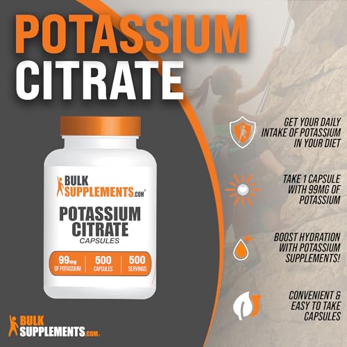 BulkSupplements.com Potassium Citrate Capsules - Potassium Supplement, Potassium - AB Mystery