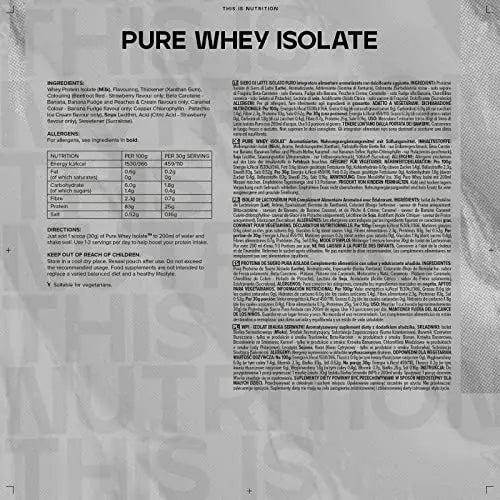 Bulk Pure Whey Protein Isolate, Protein Powder Shake, Banana, 500 g, Packaging May Vary Bulk