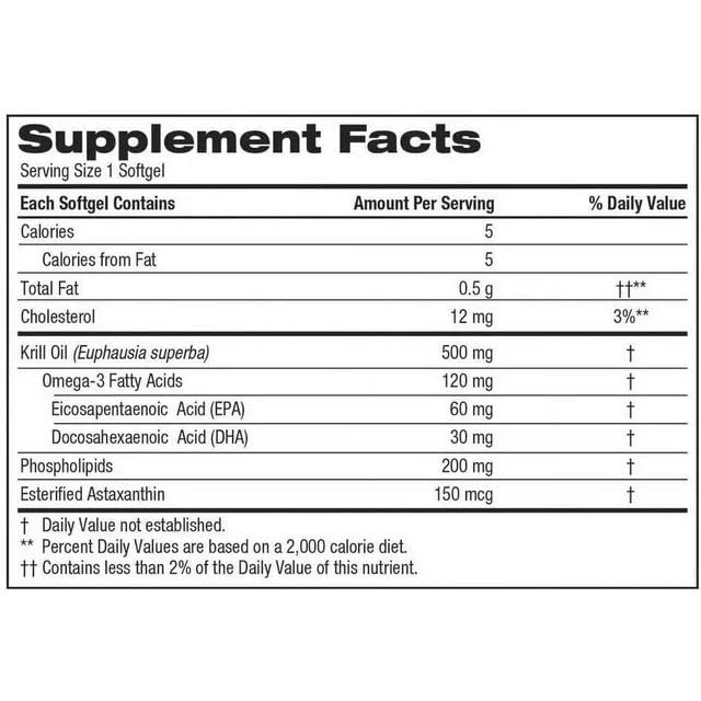 Kir-kland Signature Krill Oil 500 Milligram 160 Softgels - AB Mystery