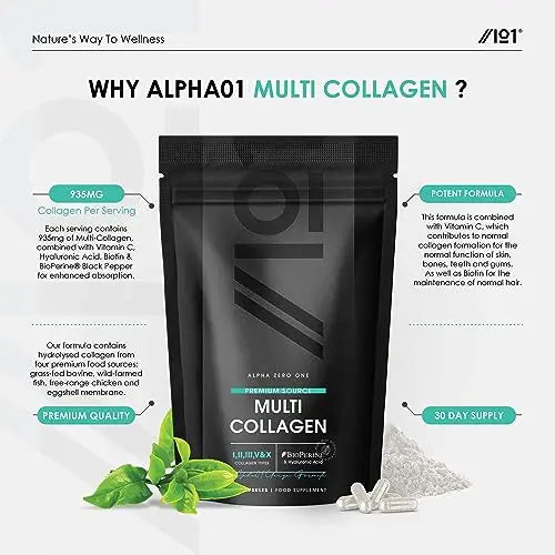 Multi Collagen Protein - Types I, II, III, V & X - Wild Caught Marine, Grass Fed Bovine, Eggshell - AB Mystery