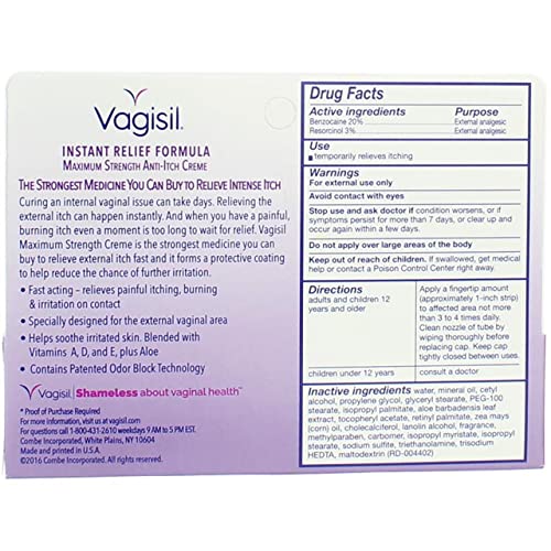 Vagisil Maximum Strength Anti-Itch Creme 1 oz (Pack of 2) - AB Mystery