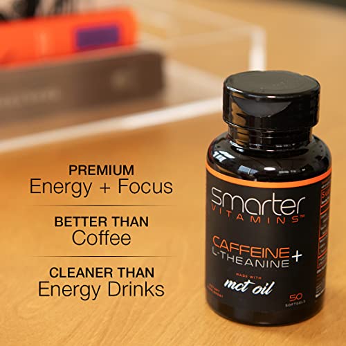 200mg Caffeine Pills - MCT Oil from 100% Coconuts + 100mg L-Theanine, Advanced Energy - AB Mystery