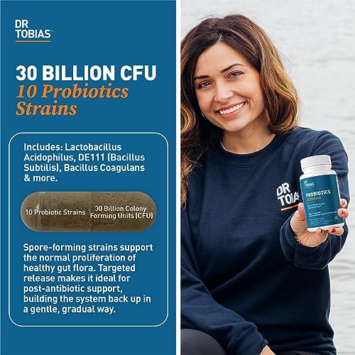 Dr. Tobias Probiotics 30 Billion, 10 Strains, 30 Billion CFU's, Targeted Release Probiotics - AB Mystery
