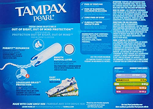 Tampax Pearl Unscented Super Absorbency Tampons, 96 Count - AB Mystery
