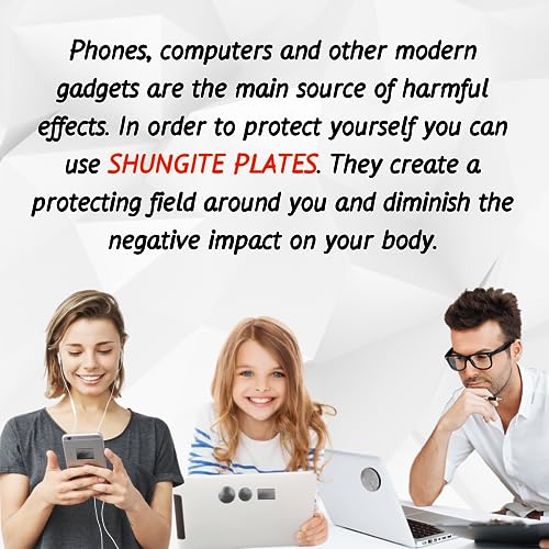 KarelianMasters Shungite Stone Stickers - Natural Stone Adhesive Plates for Phones (Set of 3 Plates) - AB Mystery