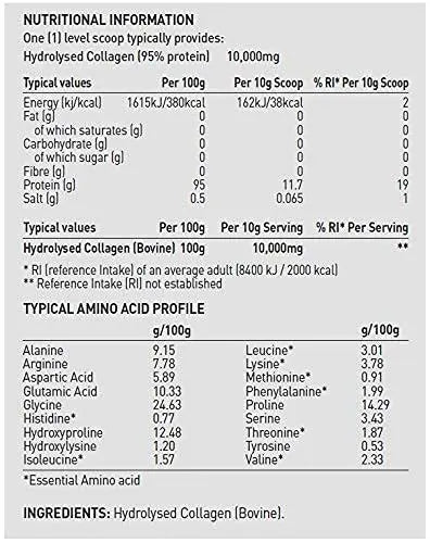 Hydrolysed Collagen Powder (Bovine) - High Protein Grass Fed Unflavoured Peptides The Intelligent Health
