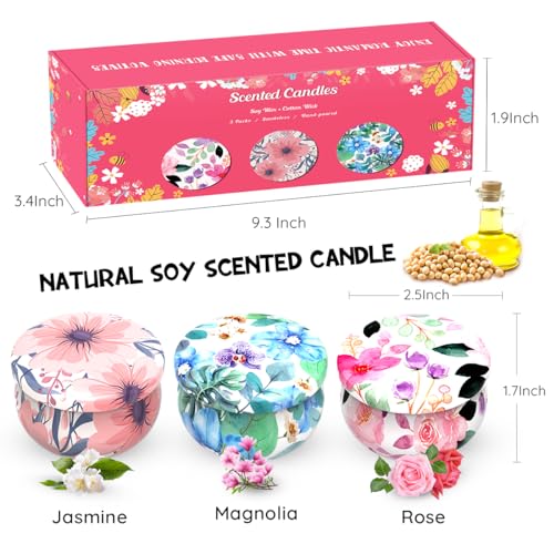 3 Pack Scented Candles Set for Christmas Thanksginving Gift, Relaxing Aromatherapy Candles Gift - AB Mystery