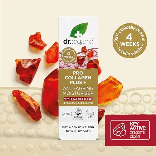 Dr Organic, Organic Pro Collagen with Dragons Blood, Natural, Vegan, Cruelty Free, Paraben & SLS Free, 50ml - AB Mystery
