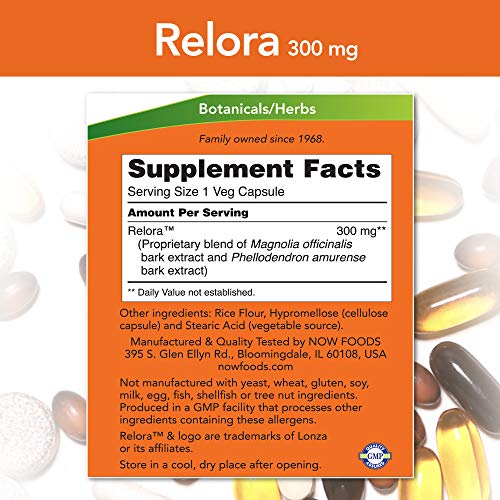 NOW Supplements, Relora 300 mg (a Blend of Plant Extracts from Magnolia officinalis - AB Mystery