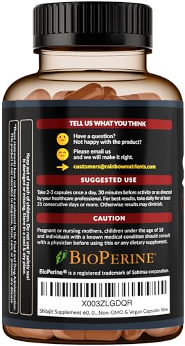 Pure Himalayan Shilajit Capsules Supplement (60,000mg+ Absorption Enhancer+50% - AB Mystery