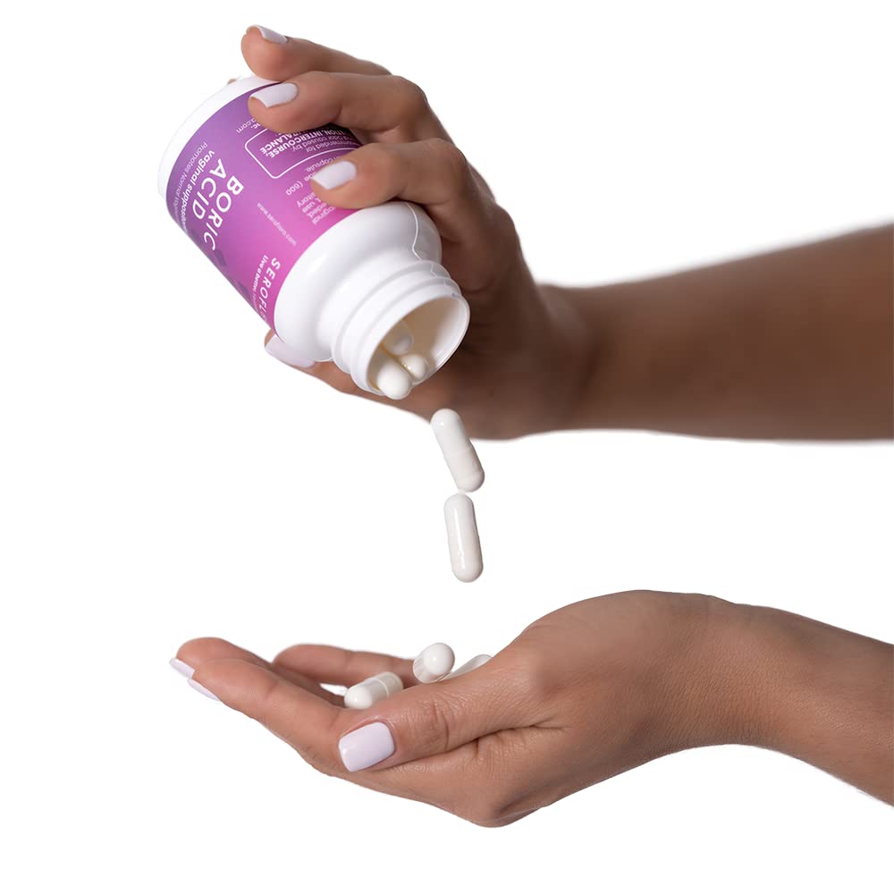 Seroflora Boric Acid Vaginal Suppositories - Promotes Vaginal pH Balance and Odor Control - AB Mystery