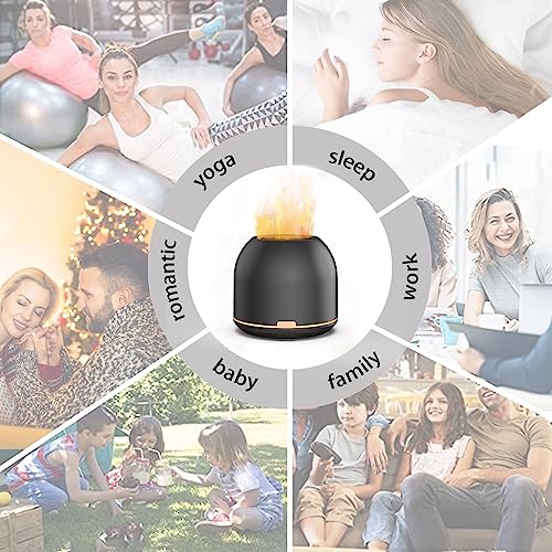 Flame-Light Aroma Diffuser,Ultrasonic Aromatherapy Diffuser with Auto-Off Function Timers - AB Mystery