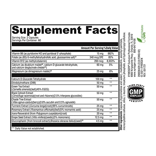 XYMOGEN Femquil - Supports Healthy Hormone Balance for Women with Folate, Calcium D-glucarate - AB Mystery